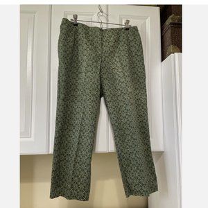 New York & Company Jeans Women's Size 12 Floral Green Denim Cropped Capr…